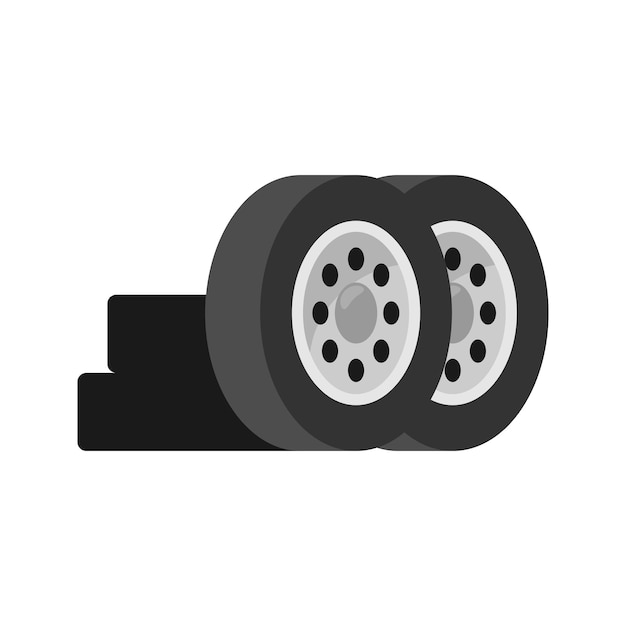 Conjunto de rodas de carro Pilha de pneus novos isolada em branco