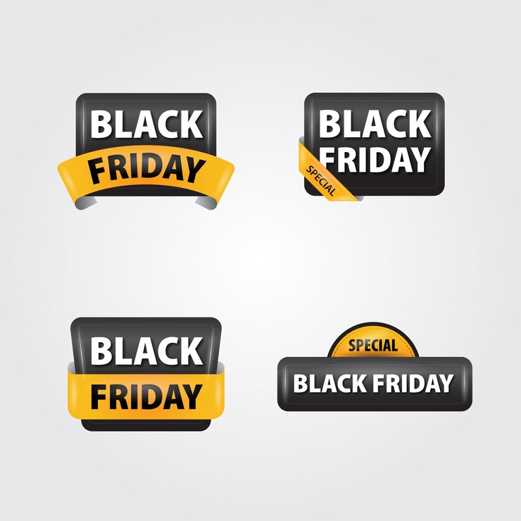 Conjunto de rótulos da Black Friday