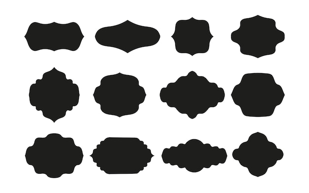 Conjunto de rótulos e emblemas vintage Desenho de ornamentos decorativos Rótulos em branco e molduras de rótulo Vector