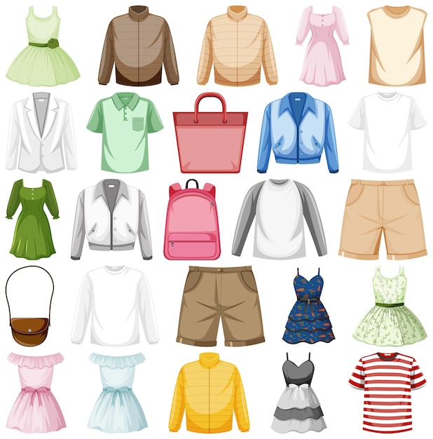 Conjunto de roupas da moda
