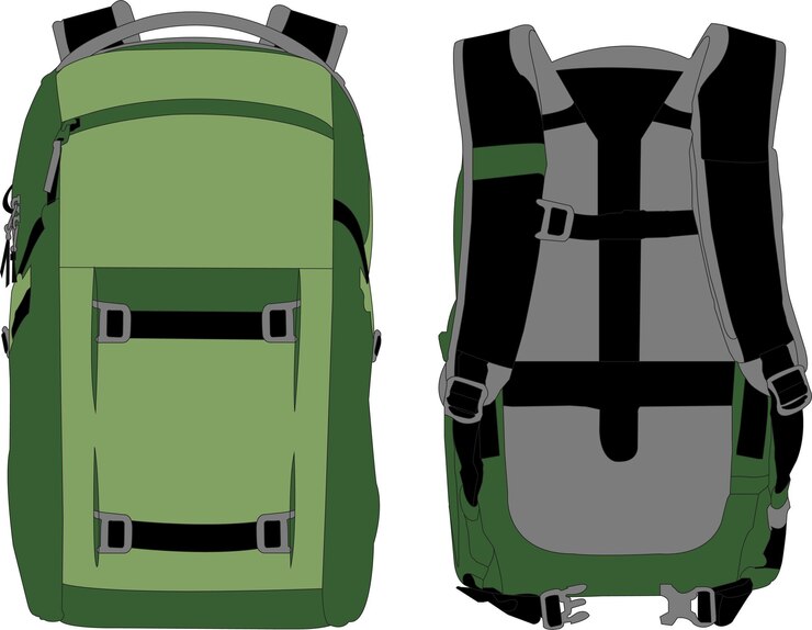 Vetor conjunto de sacos escolares de desenhos animados iconha de mochila colorida ilustração de vetor plano conjun toque de sacos de acampamento