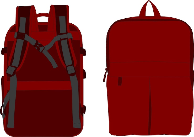 Vetor conjunto de sacos escolares de desenhos animados iconha de mochila colorida ilustração de vetor plano conjun toque de sacos de acampamento