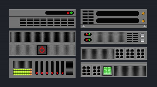 Vetor conjunto de servidor de computador