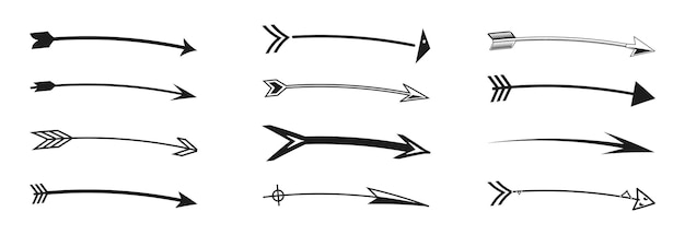 Conjunto de setas vetor de ícones de seta preta