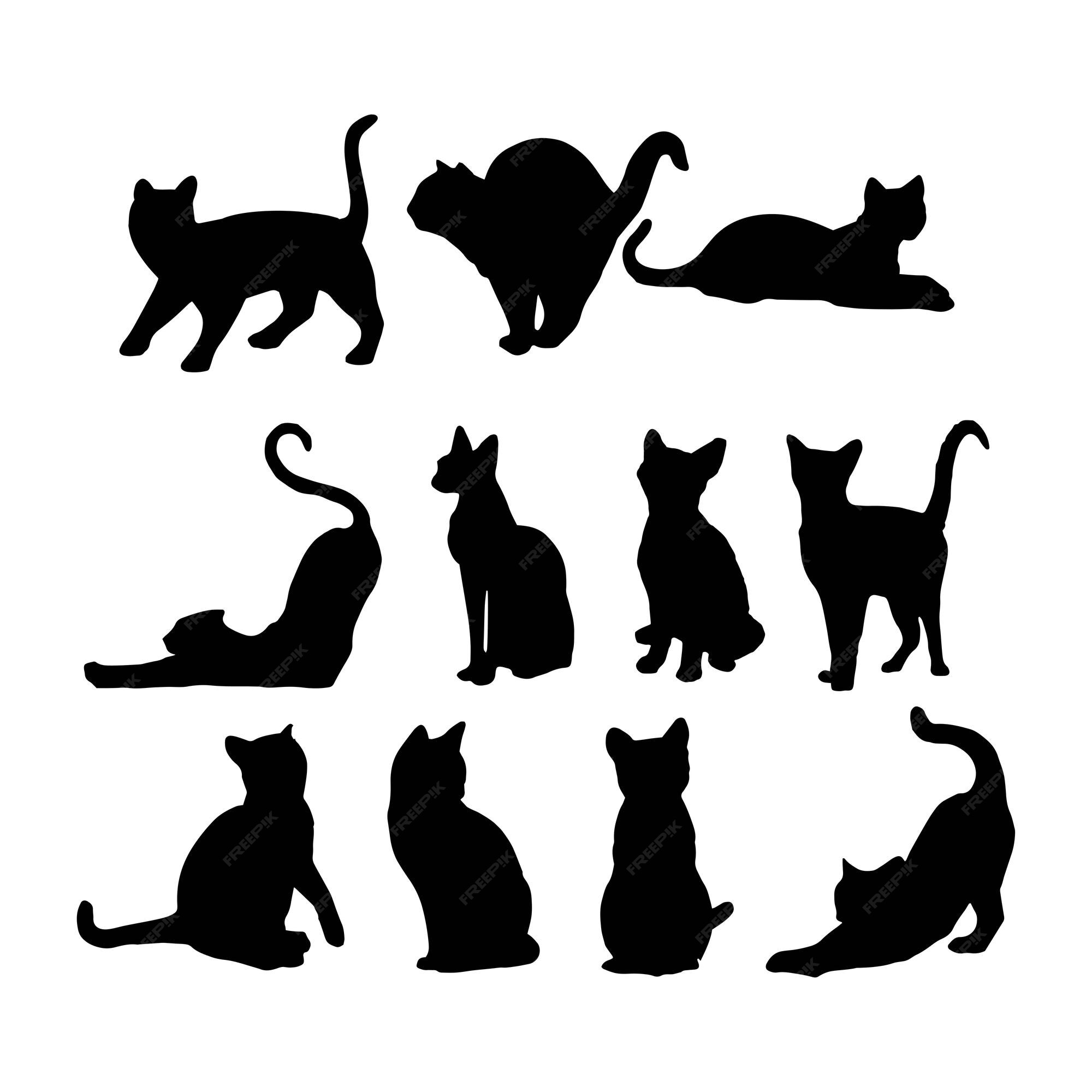 133.200+ Silhuetas De Gatos Ilustração de stock, gráficos