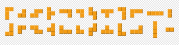 Conjunto de símbolos de ícones de figuras de tetris