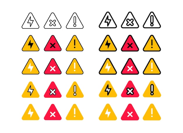 Conjunto de sinais de perigo e aviso