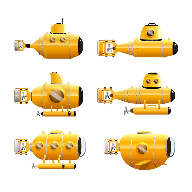 Conjunto de submarino amarelo