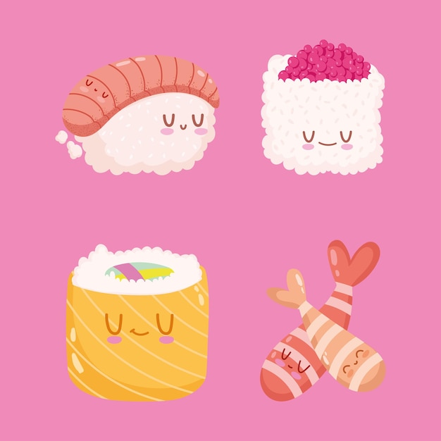 Conjunto de sushi kawaii