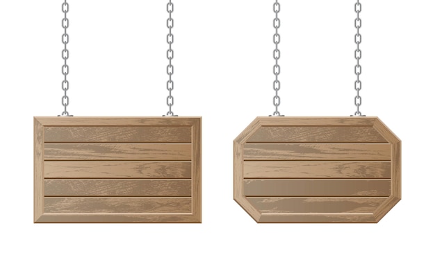 Vetor conjunto de tábuas de madeira com desenho vetorial de cadeia
