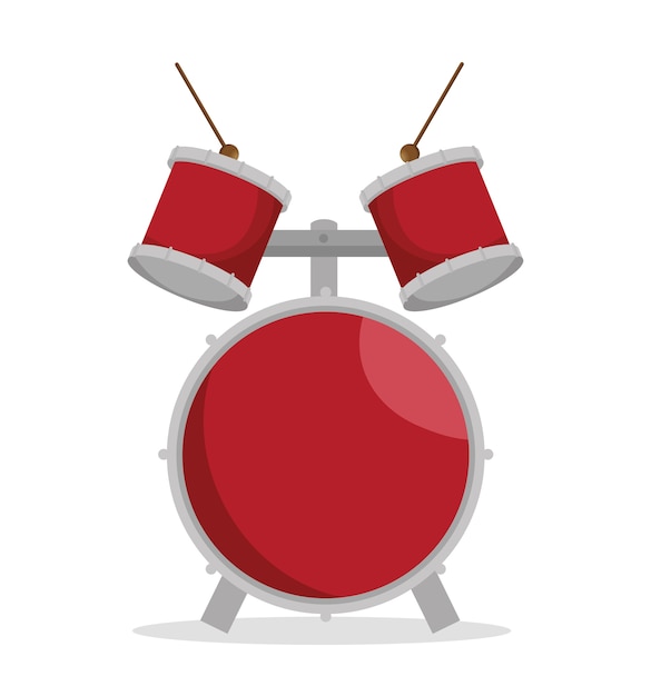 Vetor conjunto de tambor design de instrumento de música