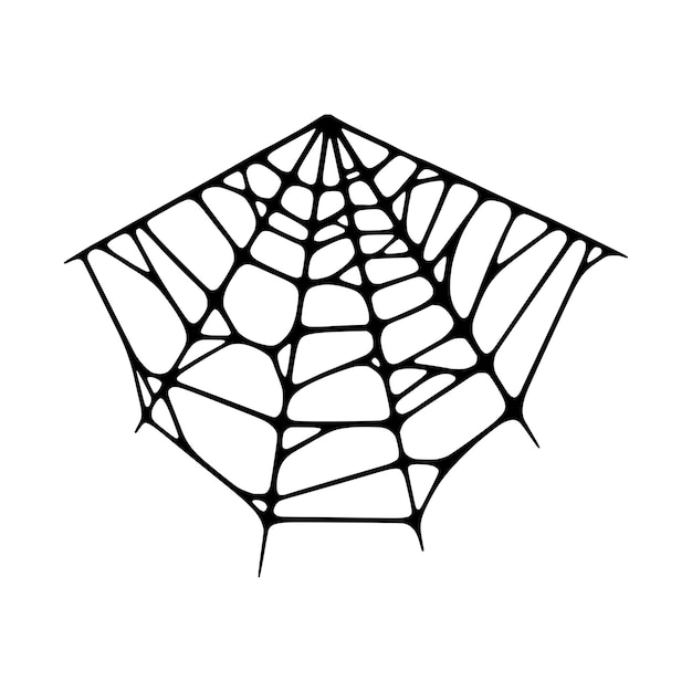 Vetor conjunto de teia de aranha isolado no fundo branco teia de aranha assustadora de halloween ilustração vetorial desenhada à mão