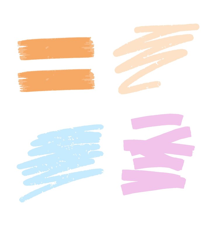 Conjunto de textura de pincel de pintura Desenho de traçado de pintura de arte grunge isolado Coleção artística de vetores abstratos