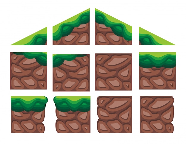 Conjunto de tileset jogo para o fundo do jogo