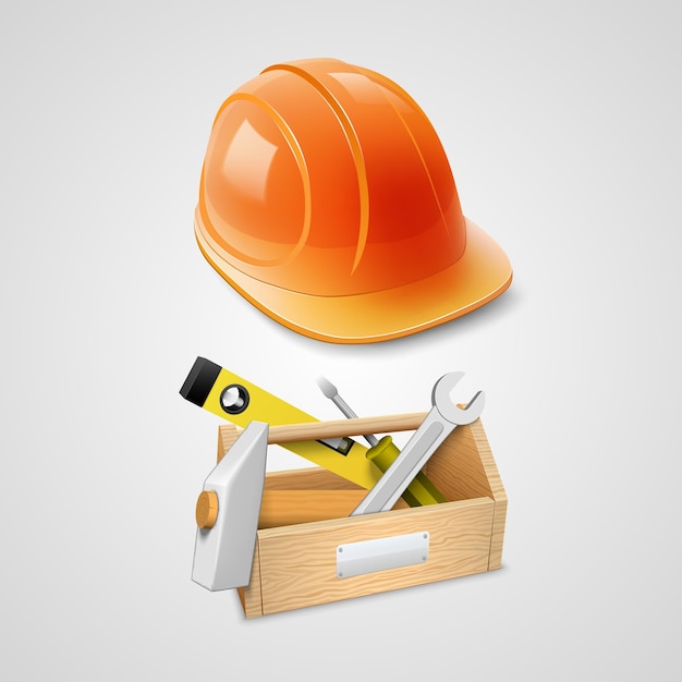 Conjunto de trabalho em objeto 3d. Ilustração vetorial