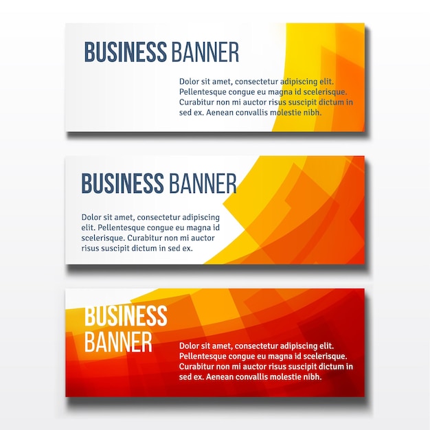 Conjunto de três banners de negócios