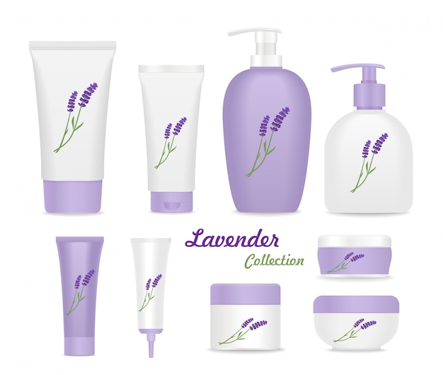 Conjunto de tubos de creme de lavanda