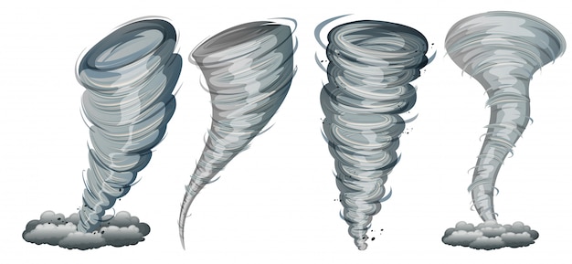 Vetor conjunto de twister no fundo branco