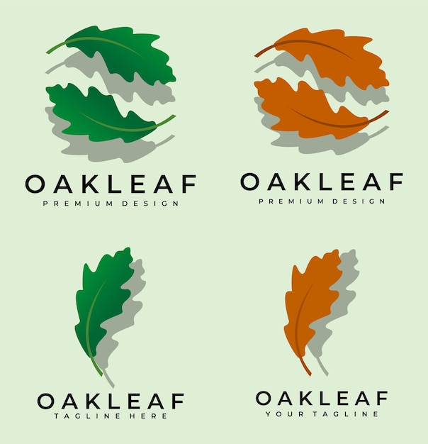 Conjunto de vários design de ícone de modelo de ilustração vetorial de logotipo de folha
