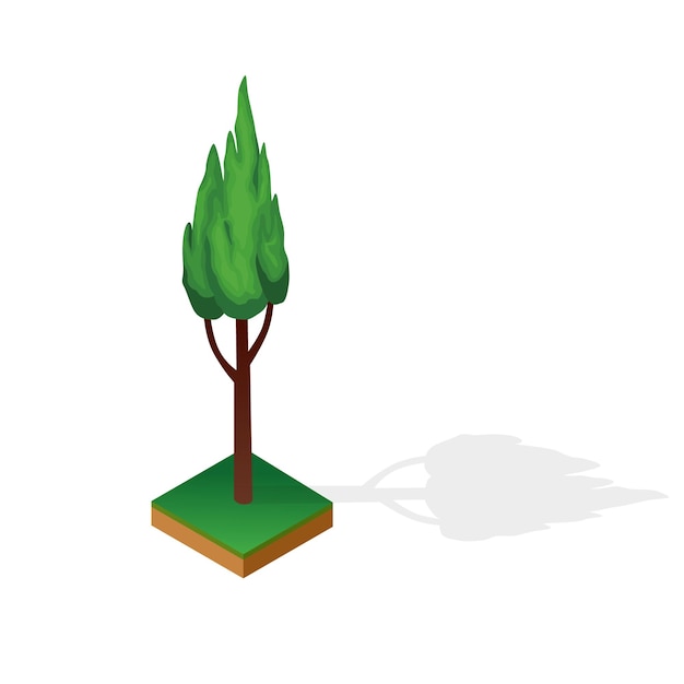Conjunto de vários tipos de madeira, isolado no fundo branco. planta verde para parque ou jardim público de paisagem isométrica. elemento construtor de paisagem. ícone de vetor para infográficos ou jogo