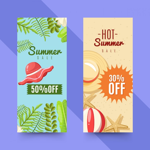 Conjunto de venda de verão banner set