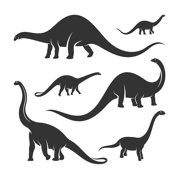 Conjunto de vetor de design de logotipo Brontosaurus ícone símbolo modelo ilustração