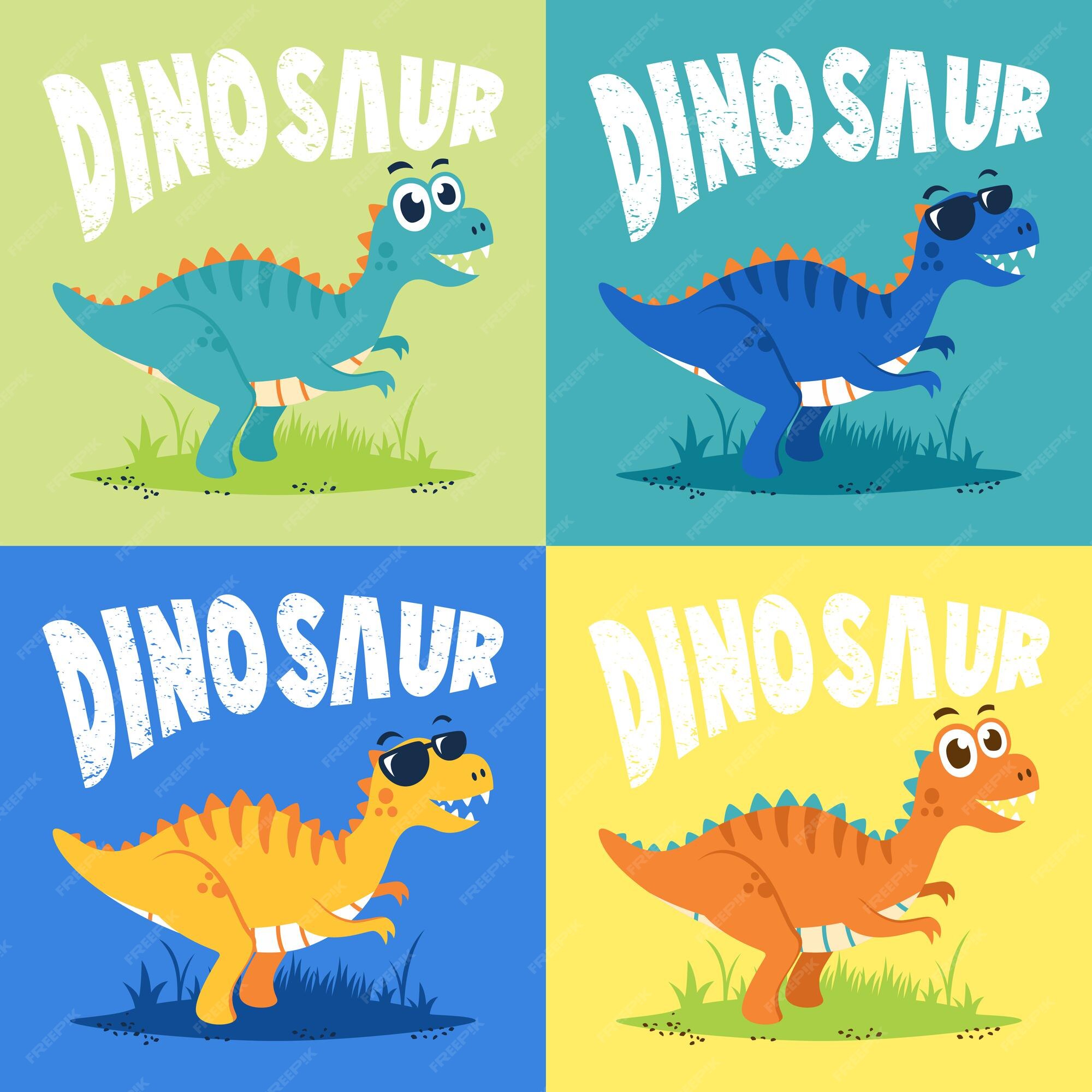 design de ilustração de desenho animado de dinossauro fofo