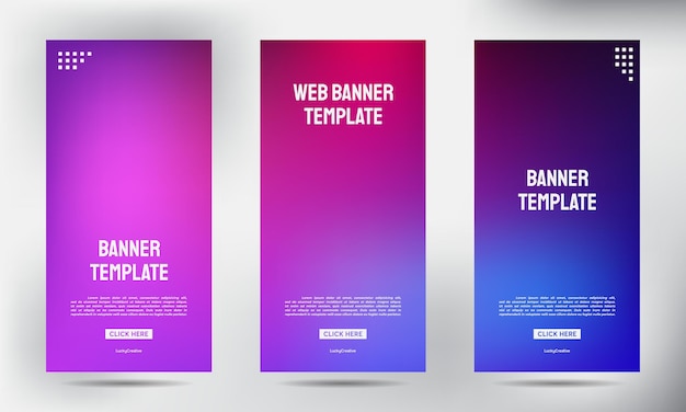 Conjunto de vetor de modelo vertical de banner de panfleto de folheto de negócios desfocado, fundo de apresentação de capa, banner x de publicação moderna e banner de bandeira, design de modelo de suporte de banner de enrolar