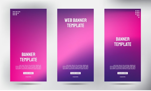 Conjunto de vetor de modelo vertical de banner de panfleto de folheto de negócios desfocado, fundo de apresentação de capa, banner x de publicação moderna e banner de bandeira, design de modelo de suporte de banner de enrolar