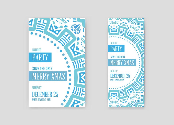 Vetor conjunto de vetor feliz ano novo ou tema de feliz natal salve o convite de data para a festa