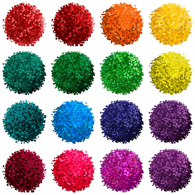 Conjunto de vetores coloridos com ilustração de pompom isolado no fundo branco para você projetar