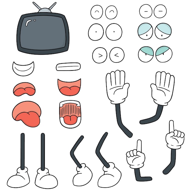 Conjunto de vetores de desenhos animados de televisão