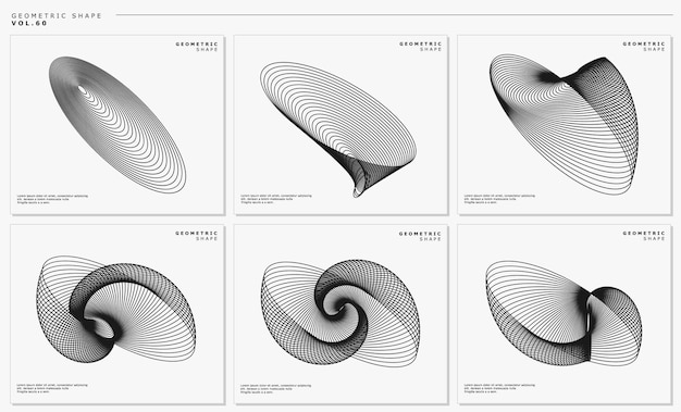 Conjunto de vetores de design abstrato de linhas dinâmicas.