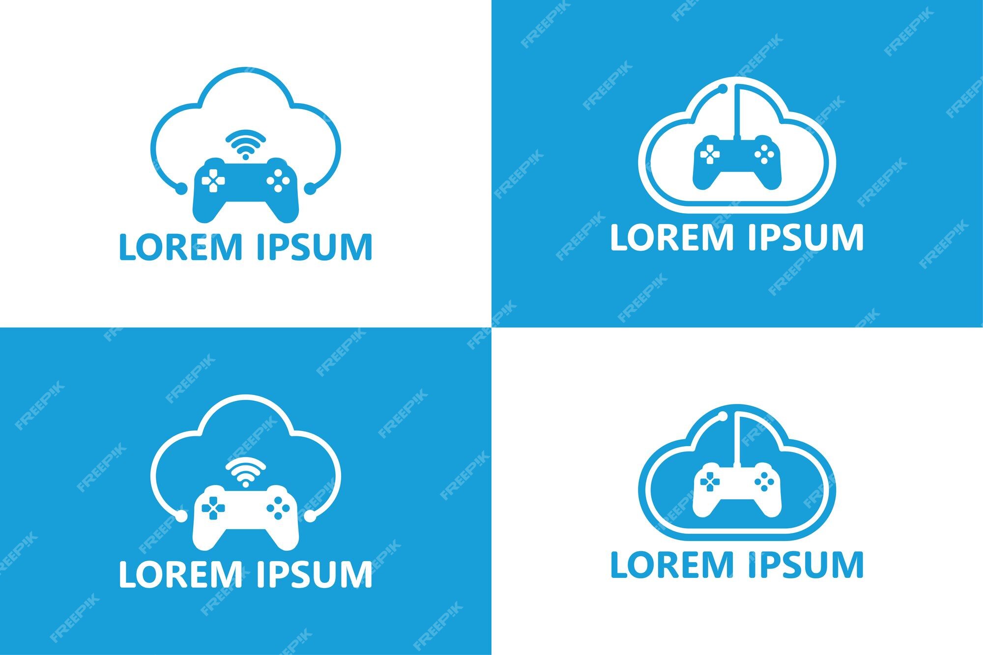 design de logotipo de jogos em nuvem. design de logotipo moderno