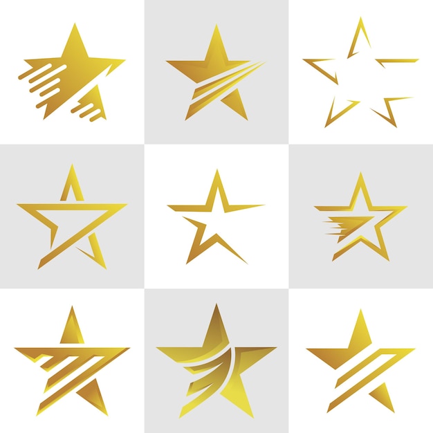 Conjunto de vetores de design de logotipo estrela