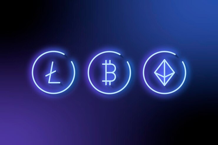 Vetor conjunto de vetores de elementos de design de troca de criptomoedas