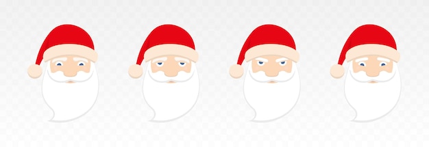 Conjunto de vetores de emoções de papai noel emoções de papai noel png adesivo emoji png natal