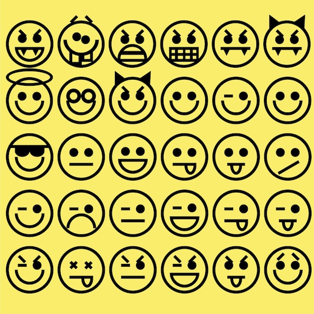 Conjunto de vetores de emoticons