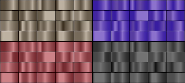 Conjunto de vetores de gradientes de metal colorido