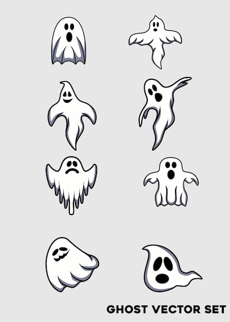 Conjunto de vetores de ícone fantasma