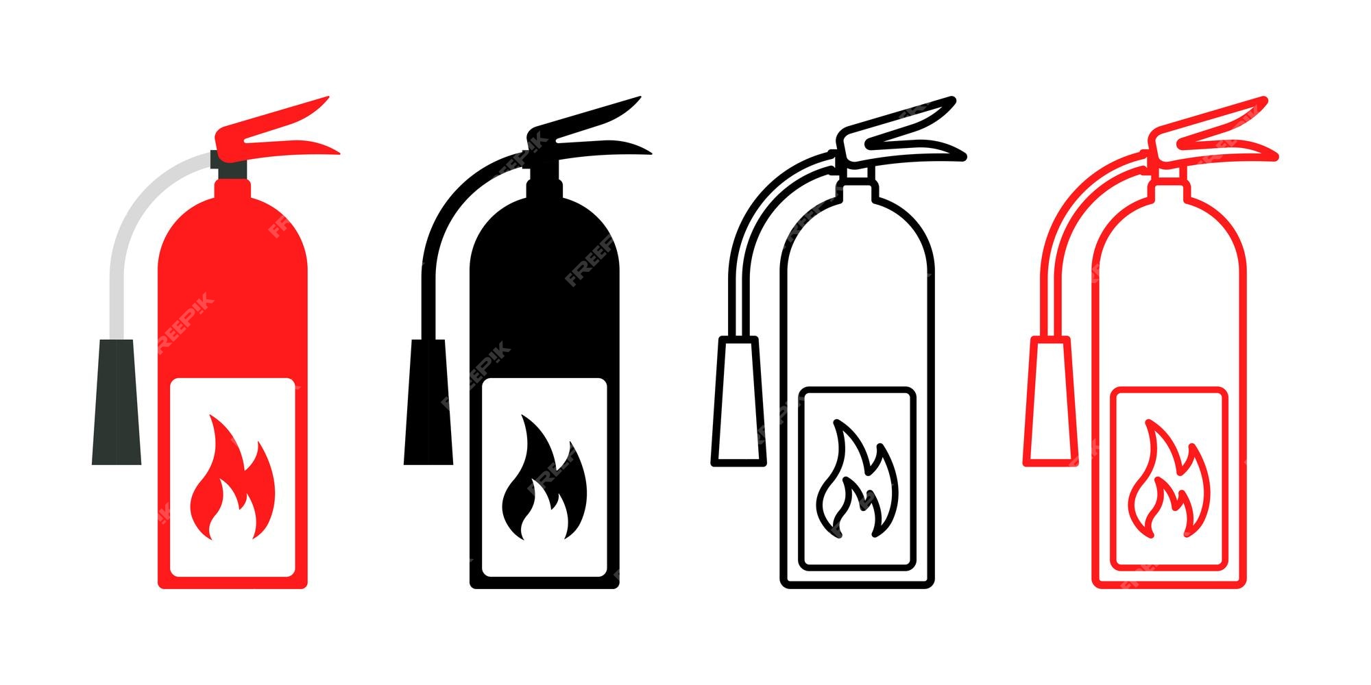 Ícone De Extintor De Fogo Vermelho. Ilustração Plana De Ícone De Vetor De  Extintor De Incêndio Para Web Isolada Em Fundo De Café Ilustraciones svg,  vectoriales, clip art vectorizado libre de derechos.