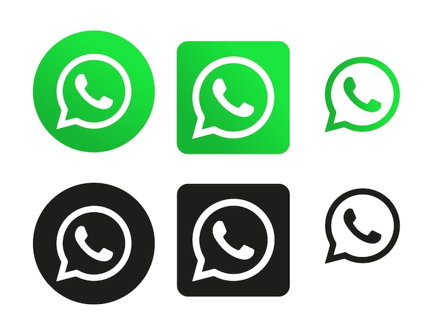 Vetor conjunto de vetores de logotipo do whatsapp do ícone de mídia social