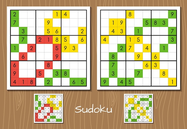 Conjunto de vetores de nível médio sudoku com respostas