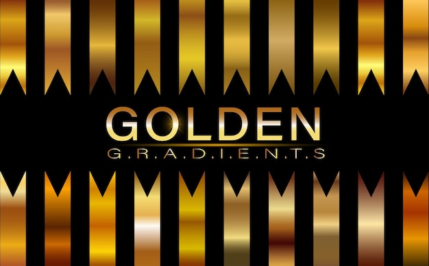 Conjunto de vetores de ouro de gradientes dourados