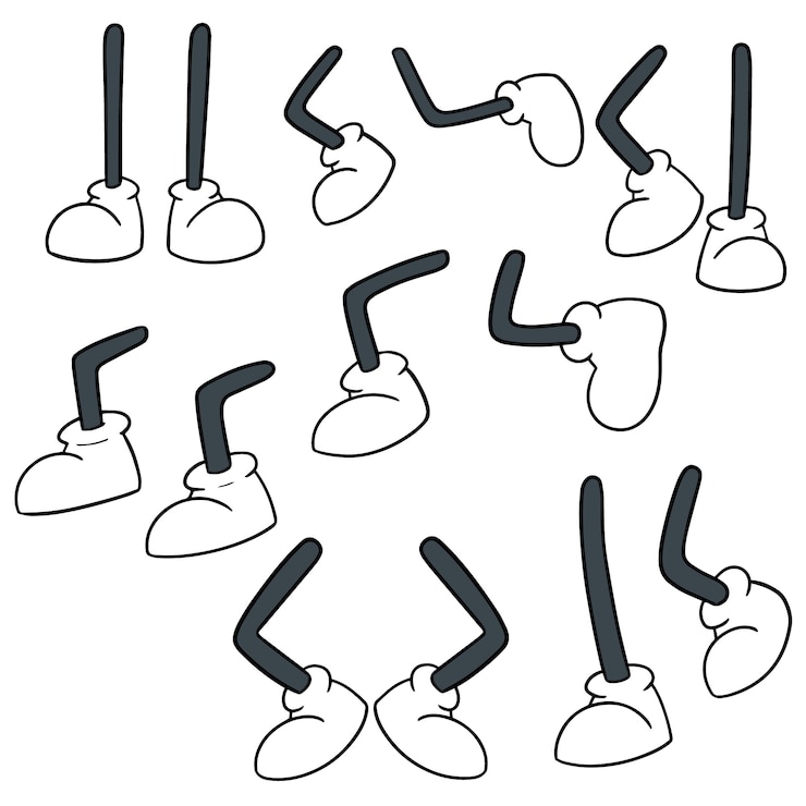 Vetor conjunto de vetores de perna de desenho animado