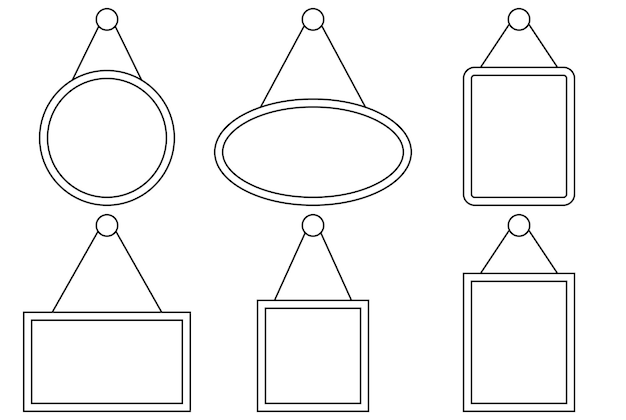 Vetor conjunto de vetores de tabuleta de linha estilo de desenho animado simples de tabuleta