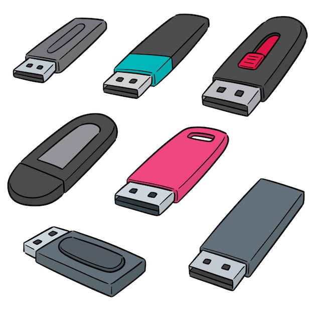 Conjunto de vetores de unidade flash usb