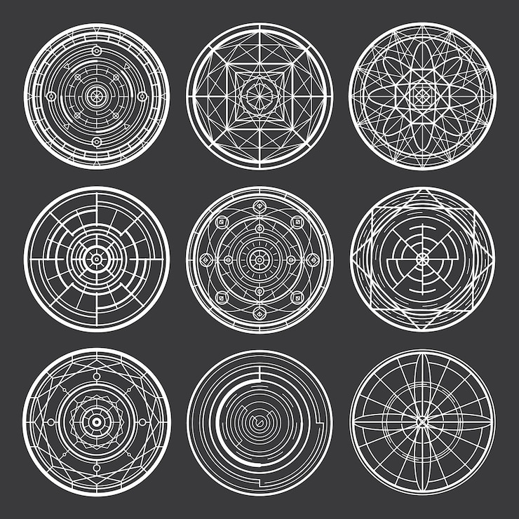 Vetor conjunto de vetores mandala
