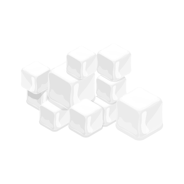 Vetor conjunto de vetores planos isométricos 3d de cubos de gelo para cocktails bandejas de plástico item 8