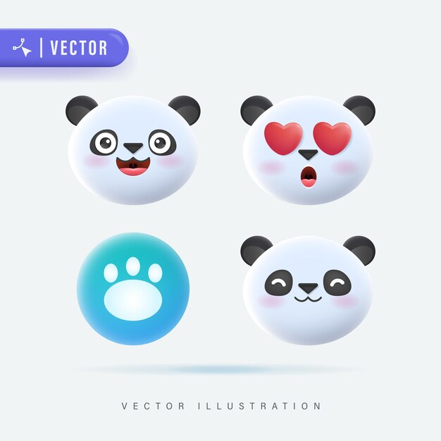 Rosto fofo do panda ilustração do vetor. Ilustração de urso - 213280654